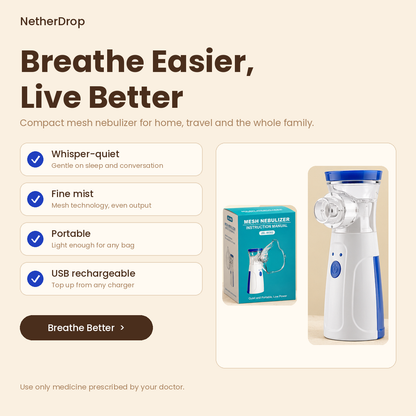 Portable Mesh Nebulizer - Quiet Handheld Respiratory Care