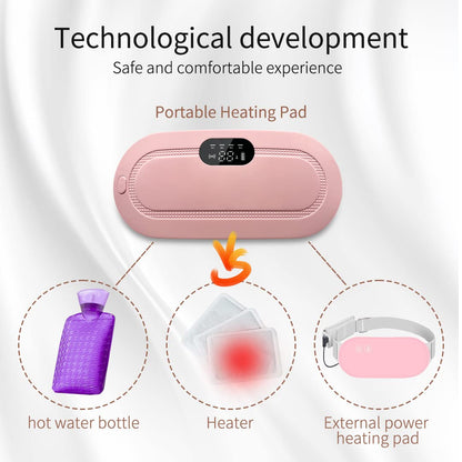 Portable Heating Pad Belt with 4 Vibration Modes and LED Display